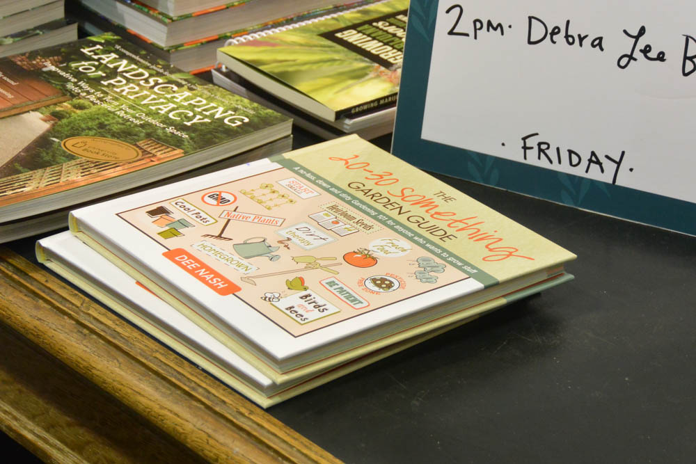 Books on the display table at Northwest Flower and Garden Show
