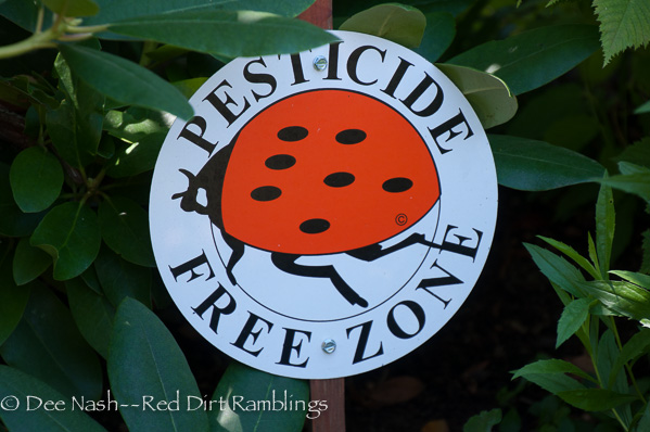 Pesticide Free Zone sign--after seeing this, all of the bloggers who garden for habitat and pollinators wanted one.