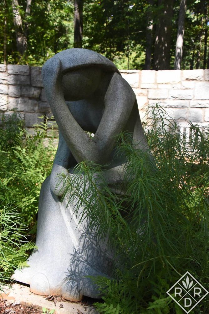 This is how I felt after I listened to some of the talks. I felt like I needed to go meditate. (Statue in the Meditation Garden at the State Botanical Garden in Athens, GA.)